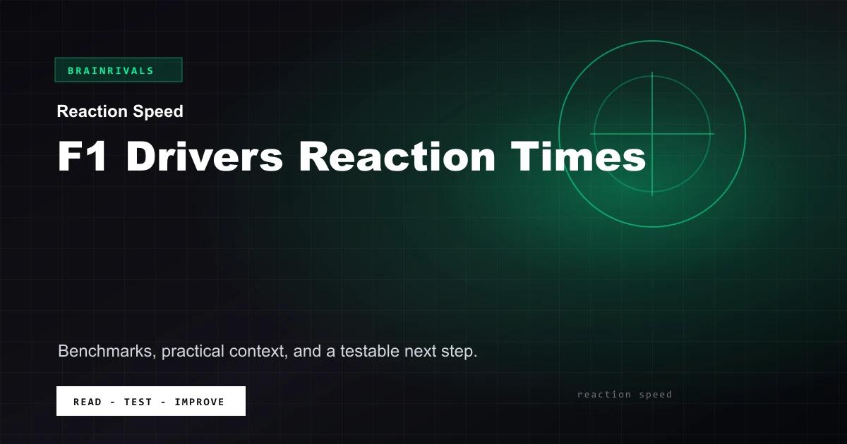 F1 Drivers Reaction Times BrainRivals visual guide