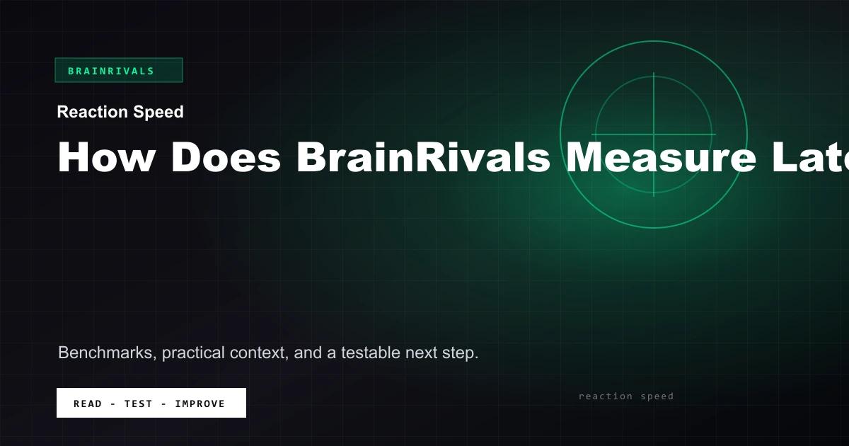 How Does BrainRivals Measure Latency BrainRivals visual guide